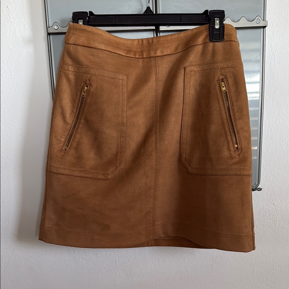 Tan Suede Mini Skirt